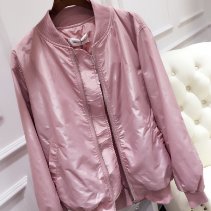 Leisure Thin Section Loose Long-sleeved Pink..