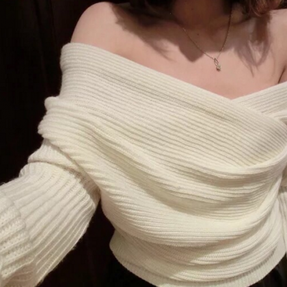 Cross Off Shoulder Sweater