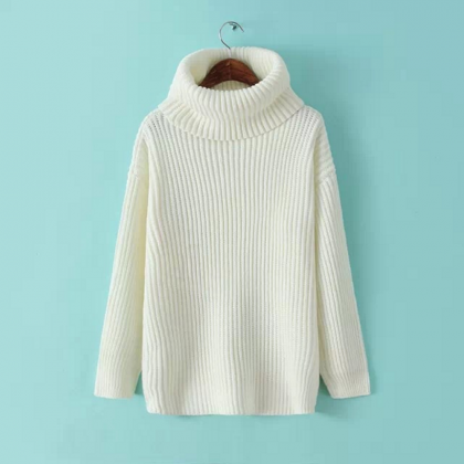 Oversized Turtleneck Thick Knitted Sweater