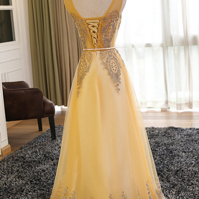 The Evening Dress Long Style Double Shoulders..