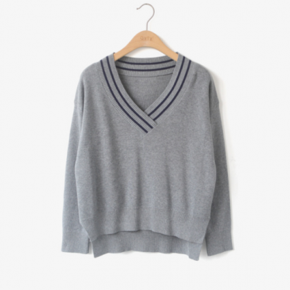 Irregular Long-sleeved Sweater Women