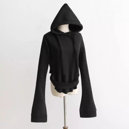 Hooded Long-sleeved Lace-up Women's..