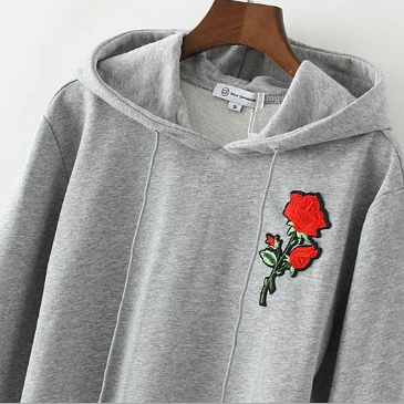 Embroidery Hooded Long-sleeved Sweater Women Suit