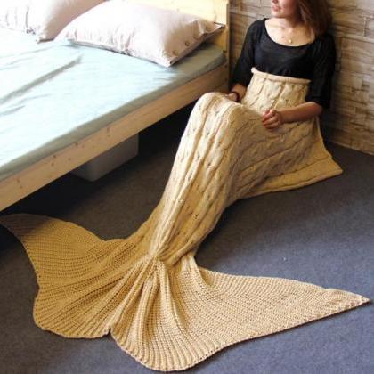 Knitted Mermaid Sofa Blanket..