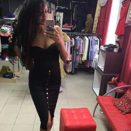 Black sexy package hip dress