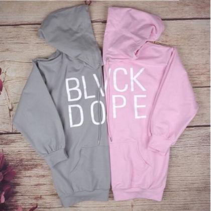 Pure Cotton Leisure Draw String Of Letters Hooded..