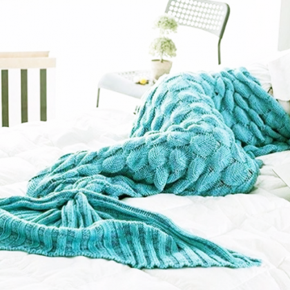 Scales Mermaid Blankets Fish Tail Knitting Blanket..