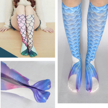 Printed Pattern Stockings Mermaid Socks