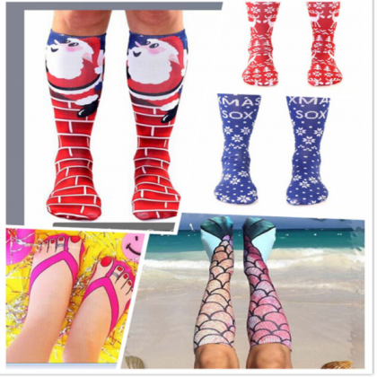 Printed pattern stockings mermaid s..