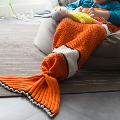 Child Nemo Fish Tail Blanket Knit Fish Tail..