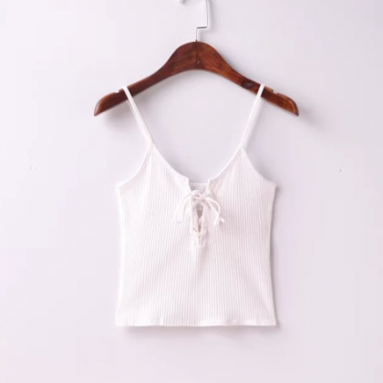 Sexy Chest Lace Up Small Vest Crop Top Halter Vest..
