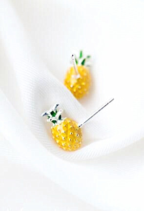 Fashion Green Yellow Pineapple Earrings