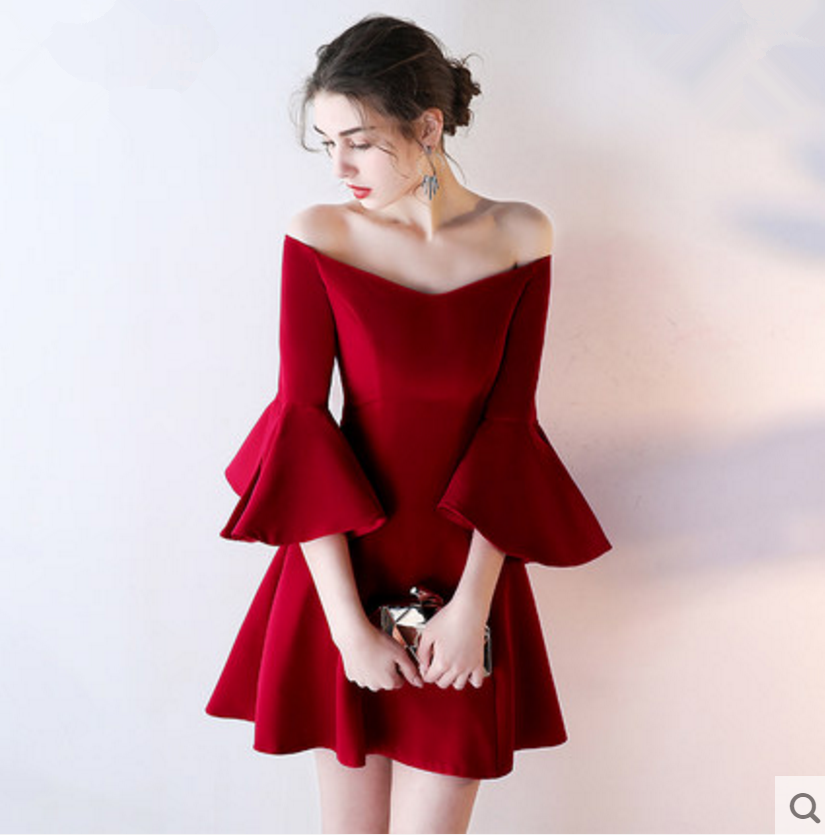red and black short bridesmaid dresses Short red dress with a splash of black. absolutely perfect :)