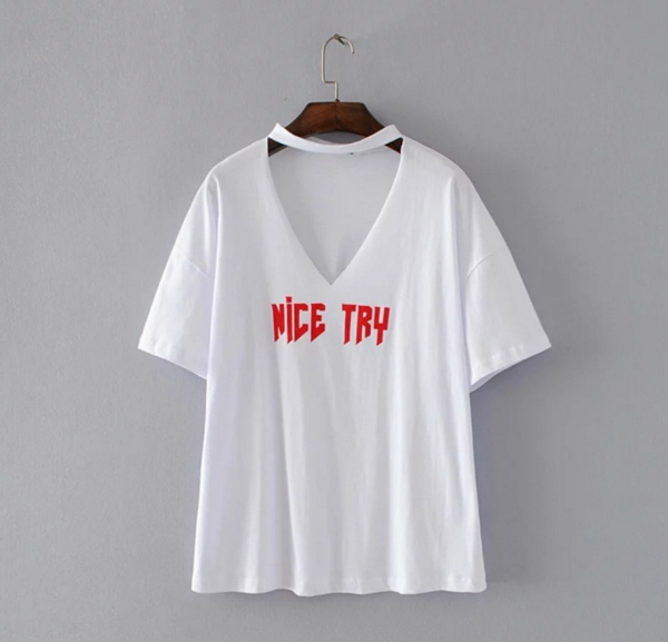 Women 's Summer Loose Hollow Print Short - Sleeved Women' S V - Neck White Black T - Shirt Top