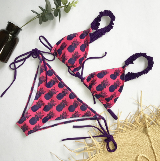 Bind The Bikini Swimsuit Swimsuit Printing Pineapple Lace