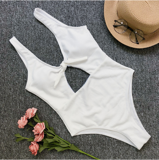 Special Fabrics One-piece Solid Color Sexy Backless Swimsuit
