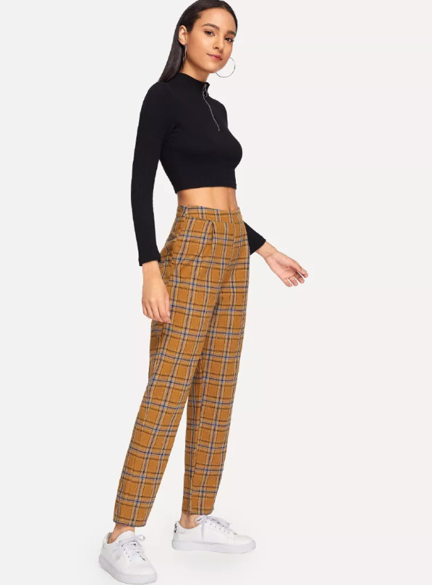 plaid loose pants
