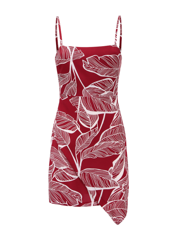 Women's Bow Print Halter Dress With Open Back