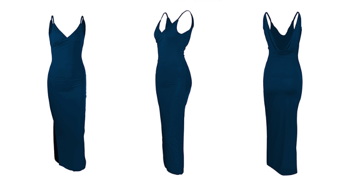 Sexy Sleeveless Halter-Neck Jacquard V-Neck Dress
