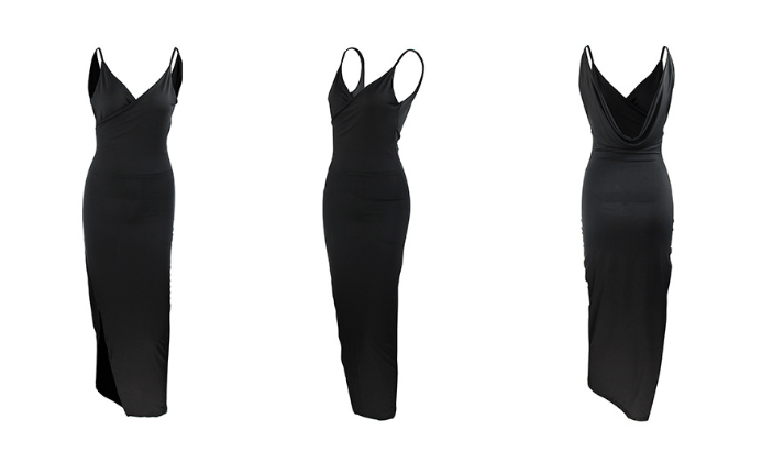 Sexy Sleeveless Halter-Neck Jacquard V-Neck Dress main image 0