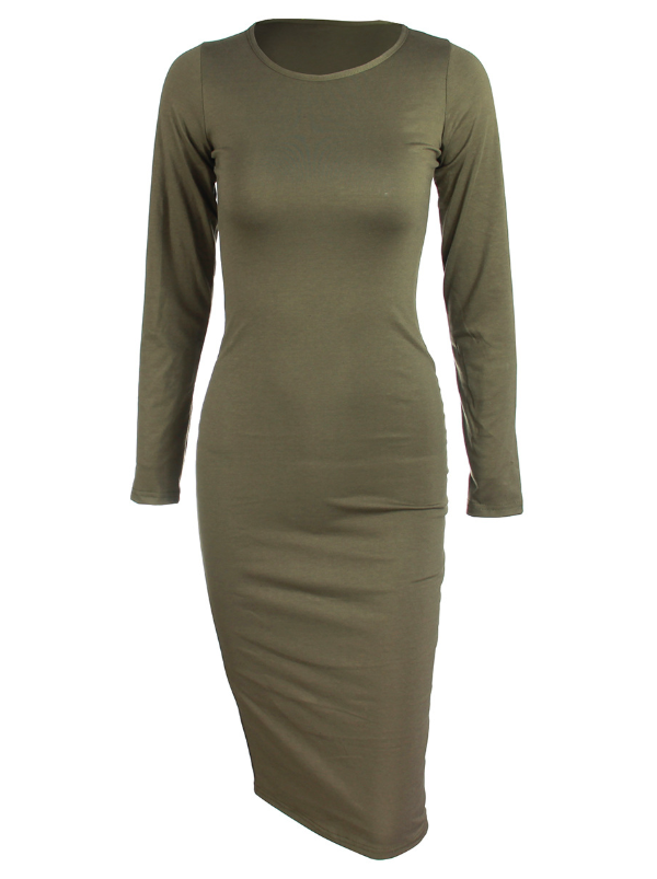 Hot style round-neck long-sleeved style commuter dress