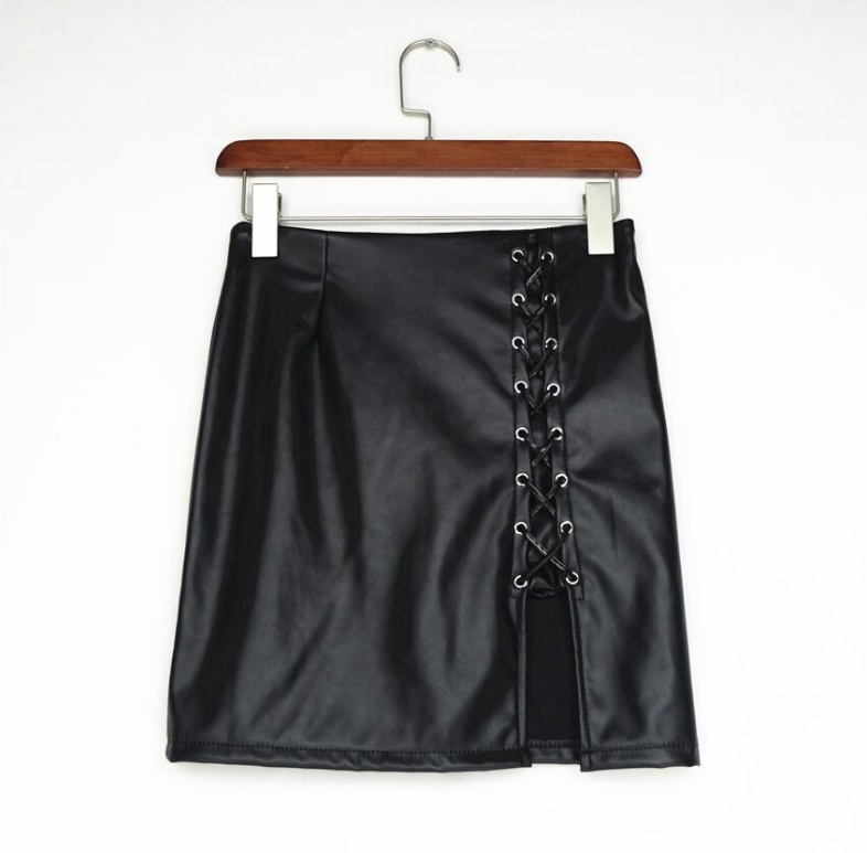 Style Short Skirt Pu Leather Skirt
