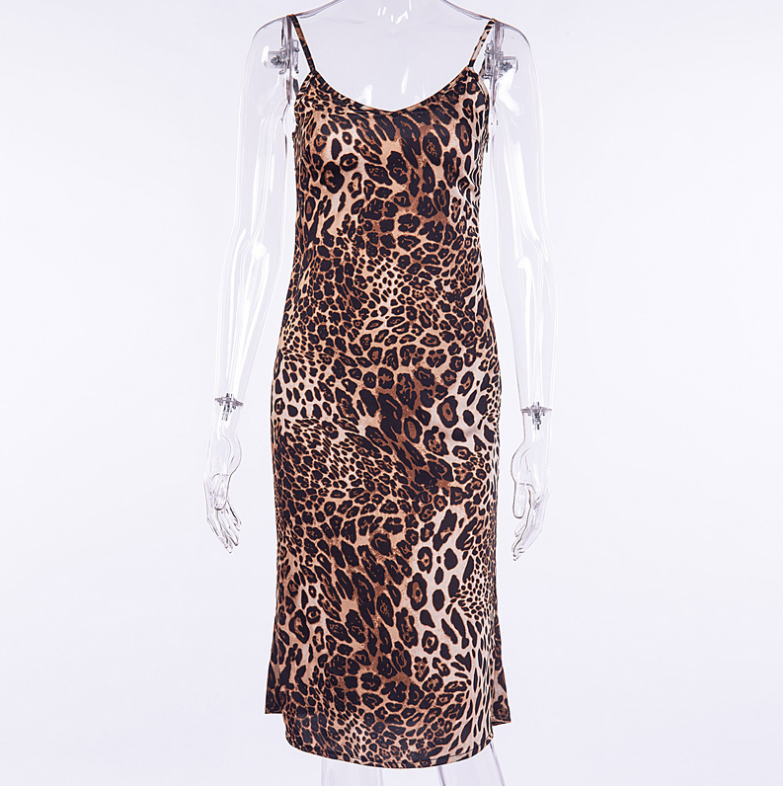 Style Tank Top Leopard Print Halter Top Sexy Dress