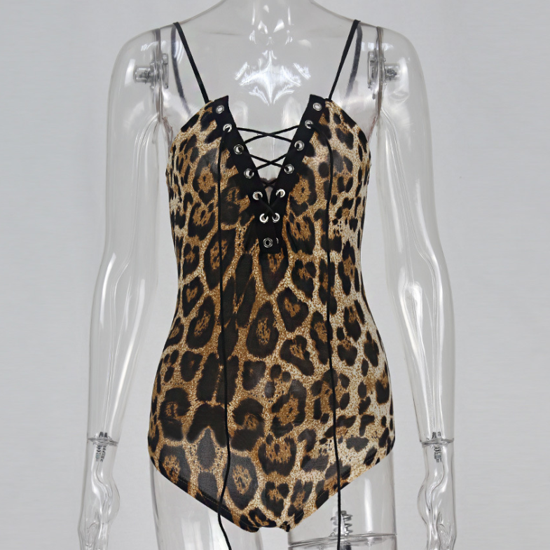 Style Leopard Print Seduction Corset Gathered To Support The Bra