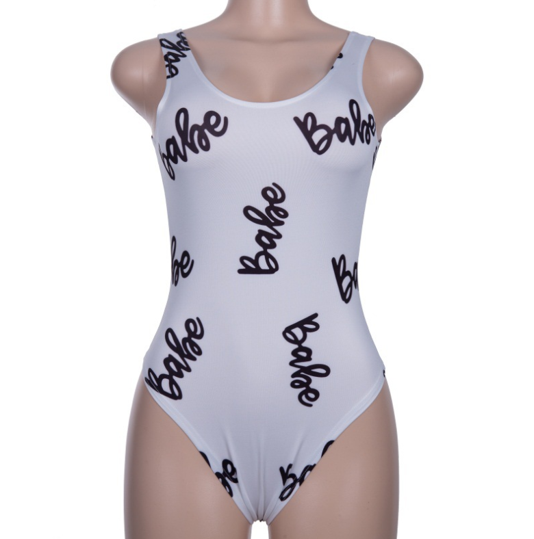 Style Bodysuit Women's Halter Top Sleeveless Body Shaping Milk-silk Beach Bathing Suit