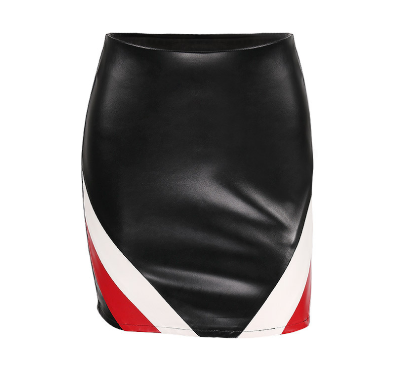 Style Matching Pu Leather Skirt With Buttock And Skirt