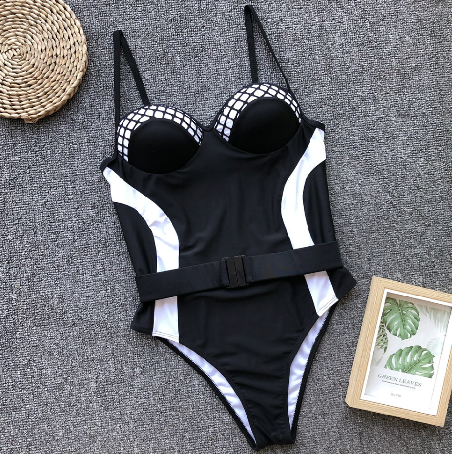 2019 -selling One-piece Swimsuit Ladies Steel Plate One-piece Swimsuit
