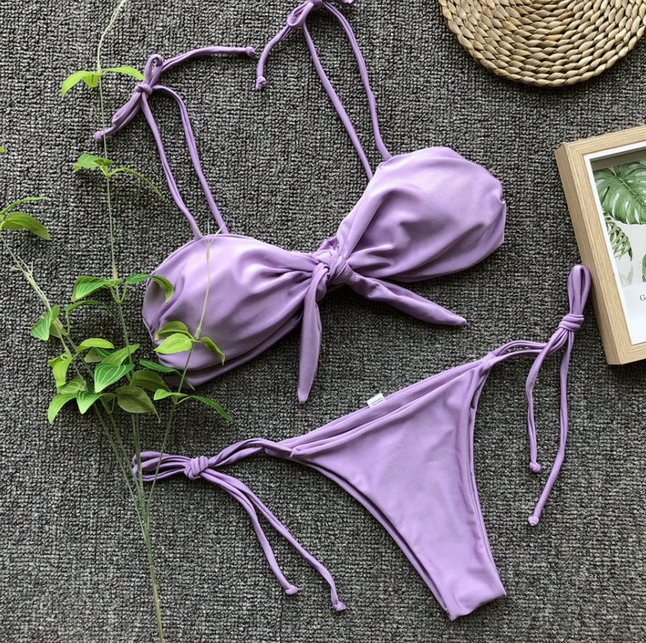 Explosion Bikini Purple Bright Ladies Split Swimsuit