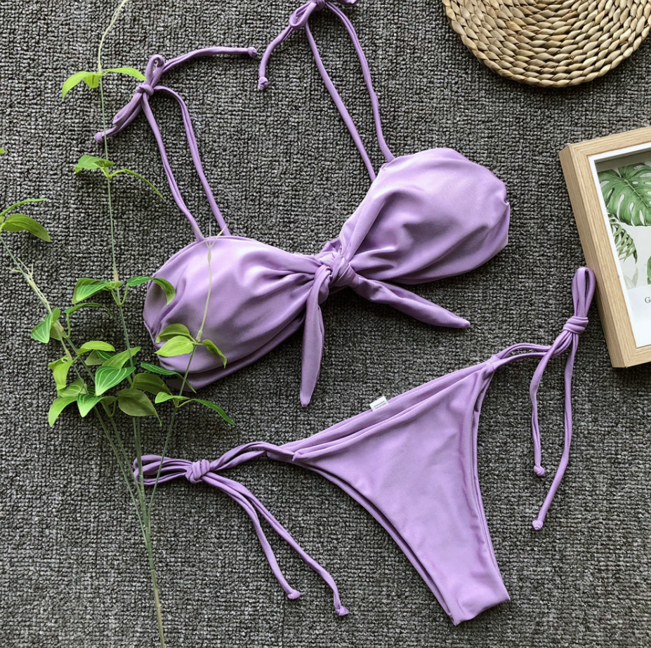 bright purple swimsuit