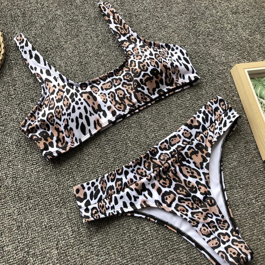 2019 explosion models ladies split swimsuit bikini leopard print bikini