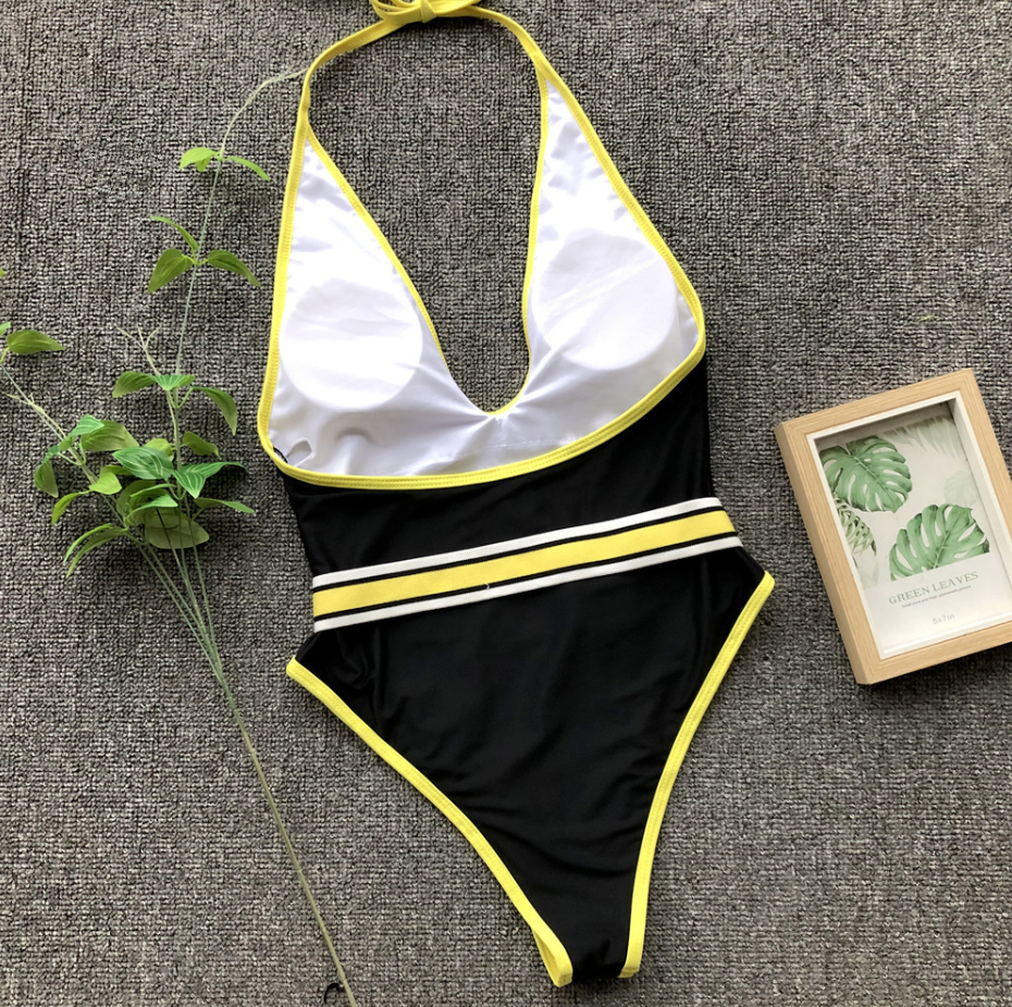 Explosive Onepiece Swimsuit High Quality Deep V Belt Onepiece