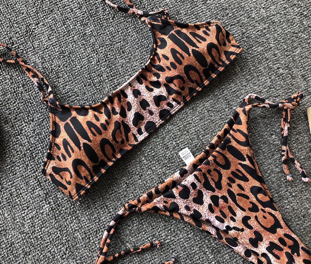 2019 Leopard Split Bikini Women's Swimsuit Explosion Swimsuit
