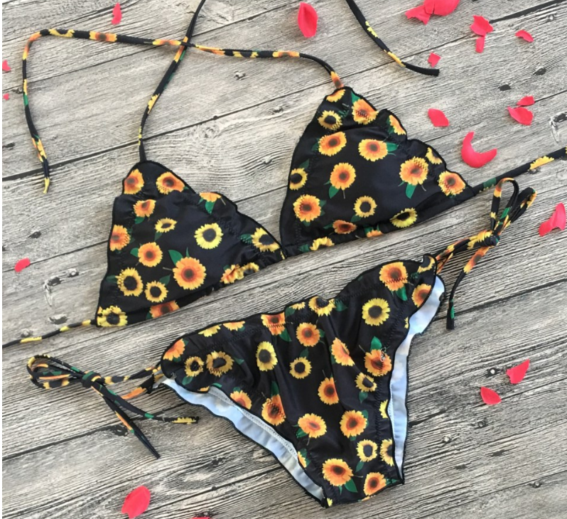 Split Sunflower Bikini