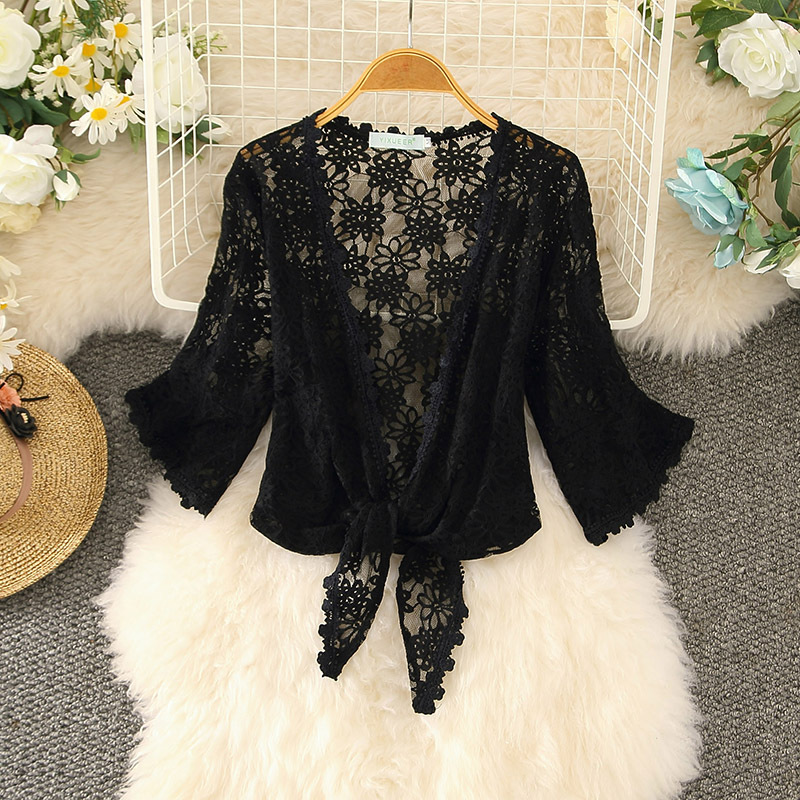 Style Shawl Women With Skirt Lace Cardigan Short Cloak Sun Protection Clothes Air-conditioning Shirt