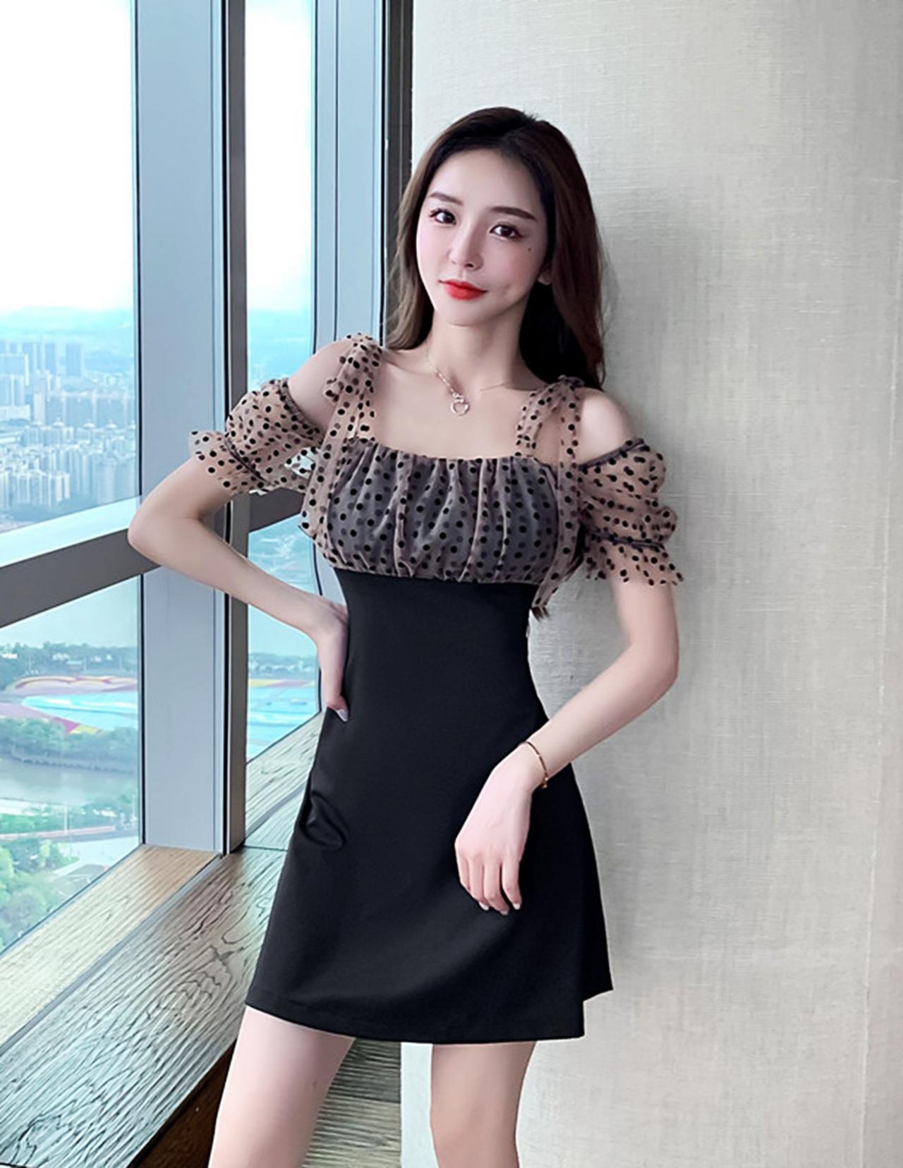 Summer Night One-shoulder Bowknot Sling Dress To Cover Belly And Show Thin Temperament A-line Skirt
