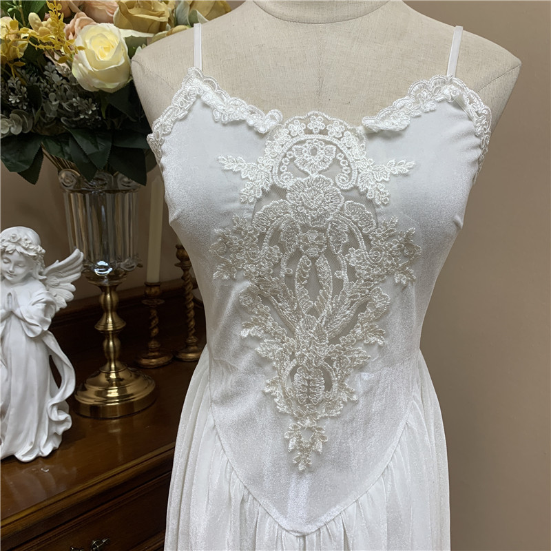 Palace Wind White Glacier Lover Vintage Velvet Splice Dress