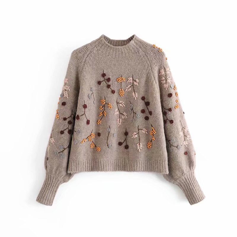 Autumn Women's Beaded Knitwear Sweater
