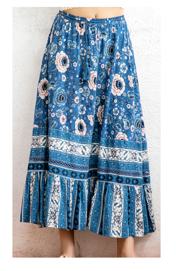 Summer Women's Skirt Full Skirt Bohemian Print Holiday Beach Dress