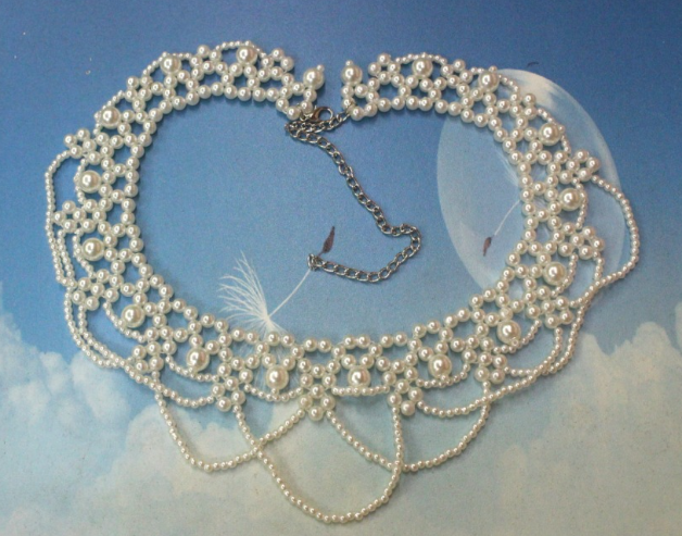 Hand Woven Pearl Fake Collar Bead Bead Foam Neck Handmade Necklace Collarbone Chain