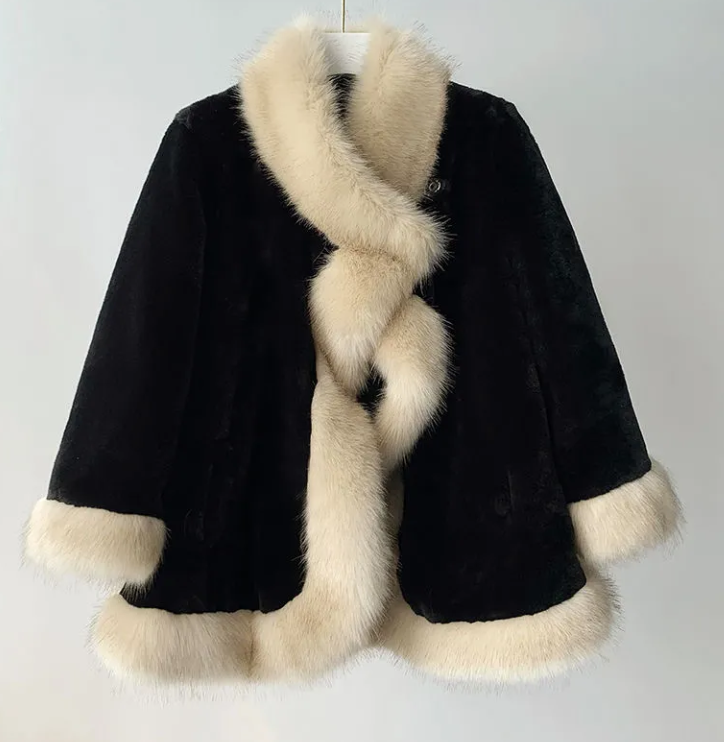 Omen's Wool-like Thick Coat Autumn And Winter Fashion Loose Cape