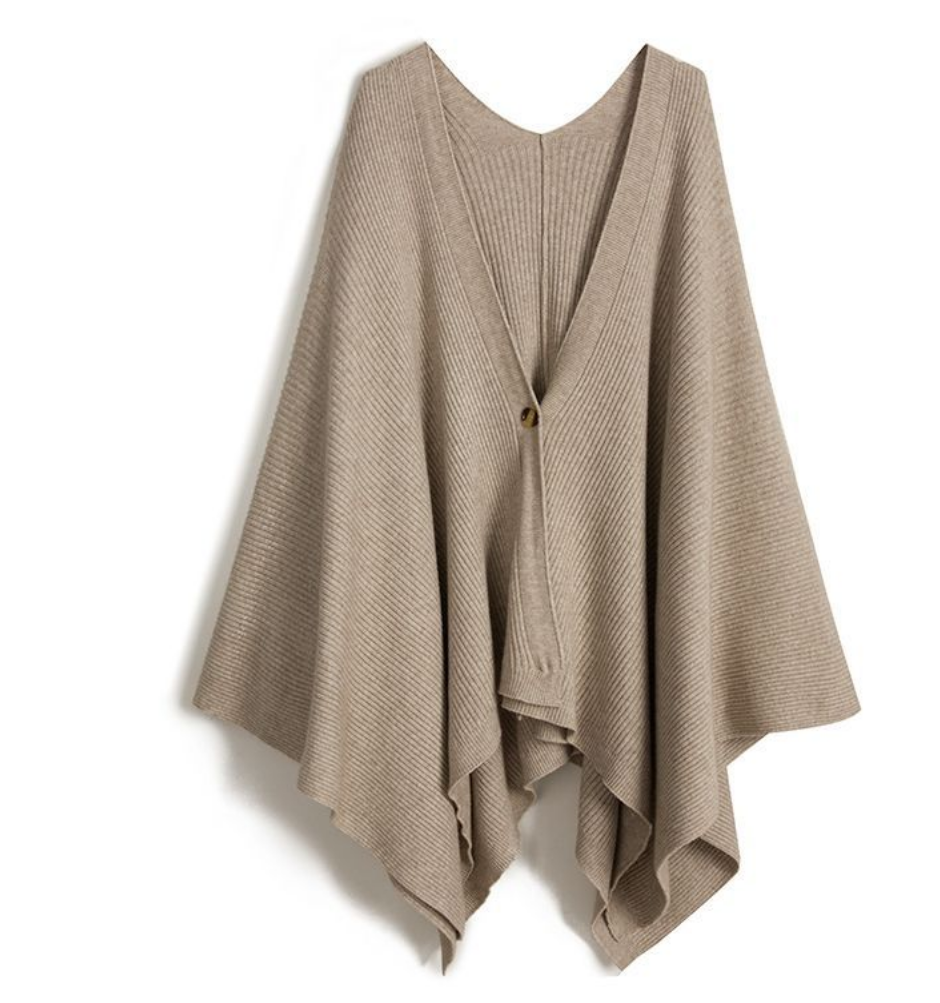 Sweater Women's Mid-long Knitwear 2023 Autumn And Winter Warm Loose Cloak Tassel Shawl Coat