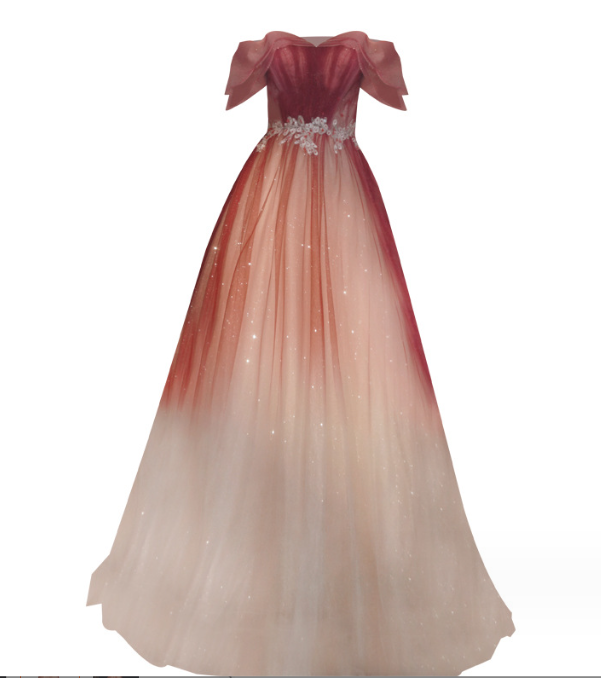 Wine Red Toast Bride 2023 Banquet Temperament Wedding Dress Slimming One-shoulder Evening Dress