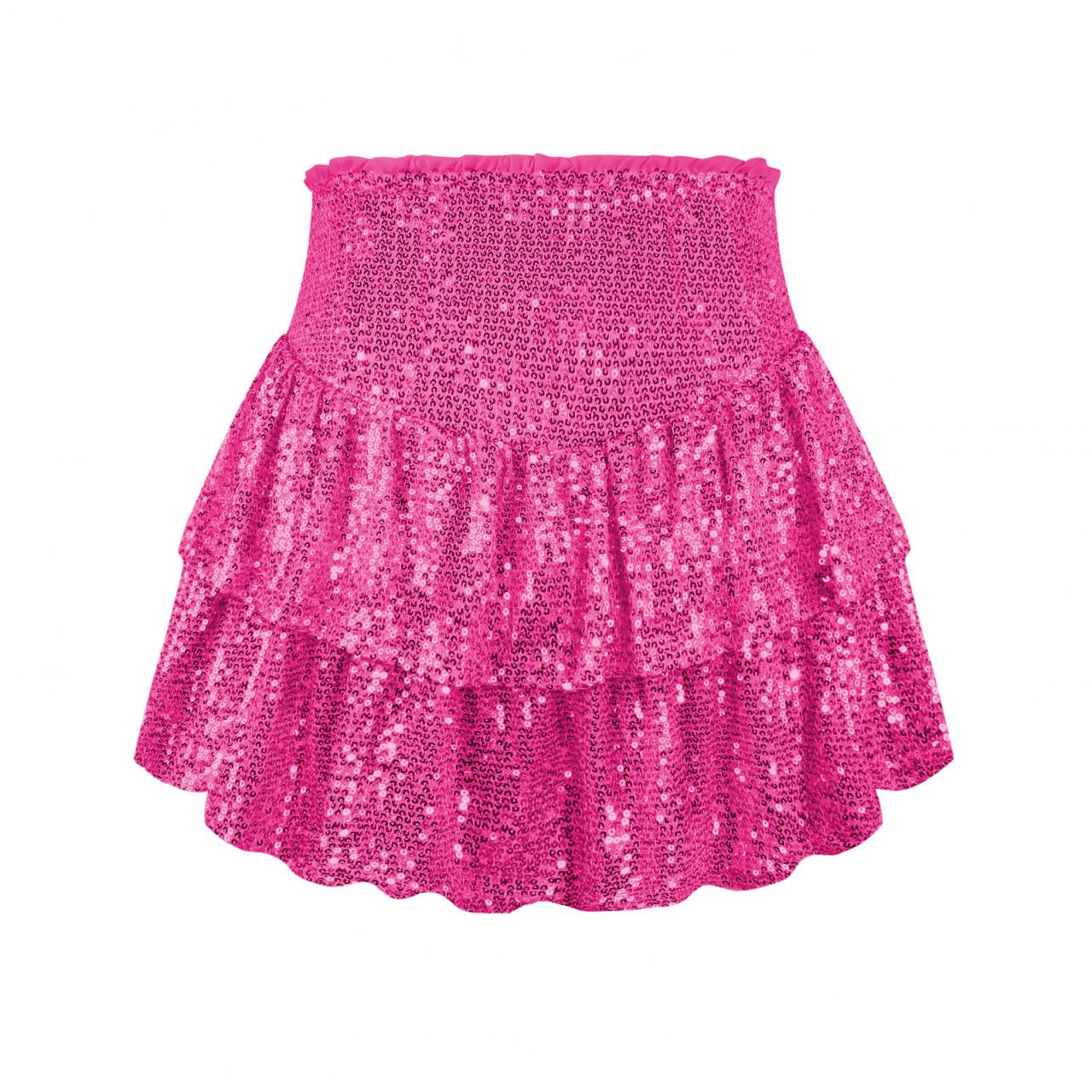 Spice Girl Pearl Flake Skirt Female Autumn Fashion Sexy Skirt Solid Color Pleated Skirt