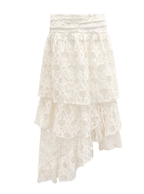 Early Spring Fashion High-waisted Design Sense Of Temperament Lace Skirt