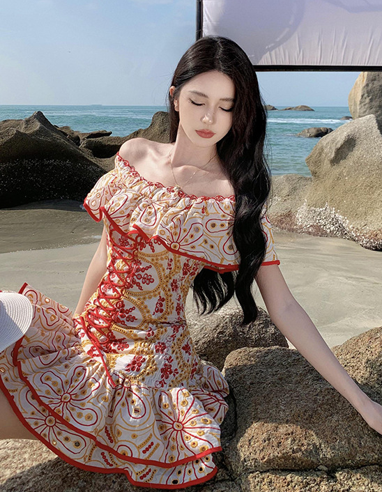 chinese dress ladies Elegant Lady Maxi Dress for Women Autumn Double Layer Lotus by BlakWar –  Pomp and Port main image 0