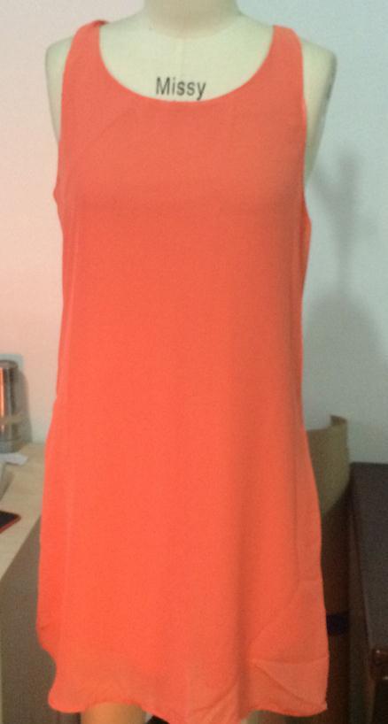 Cute Orange Bow Back Dress
